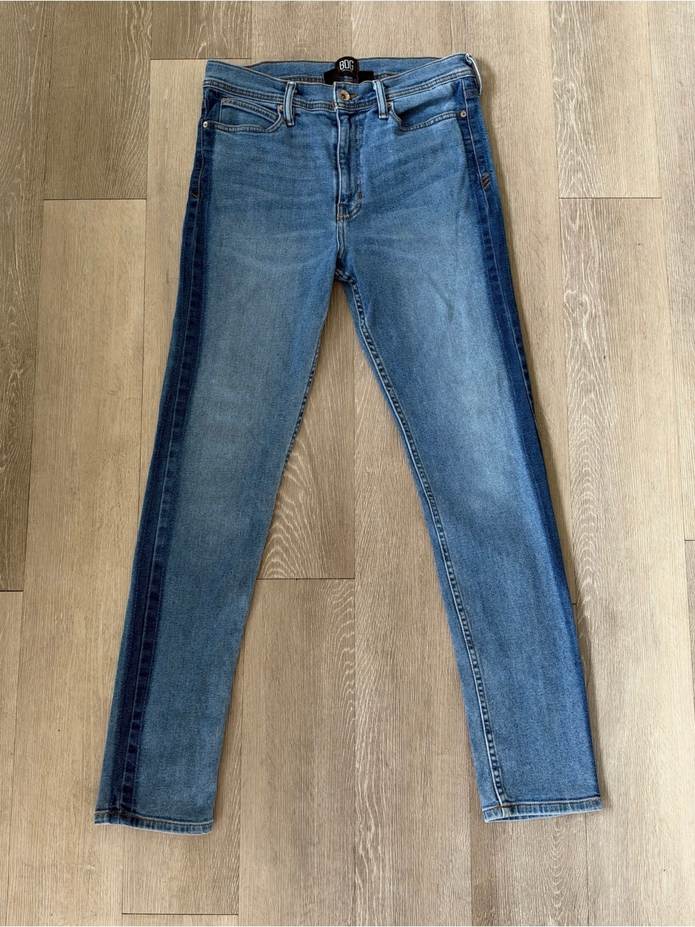 BDG Two-Tone Blue High-Rise Skinny Jeans
